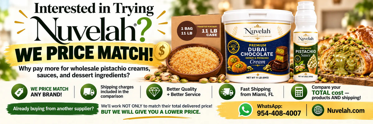 Nuvelah Pistachio Price Match Banner
