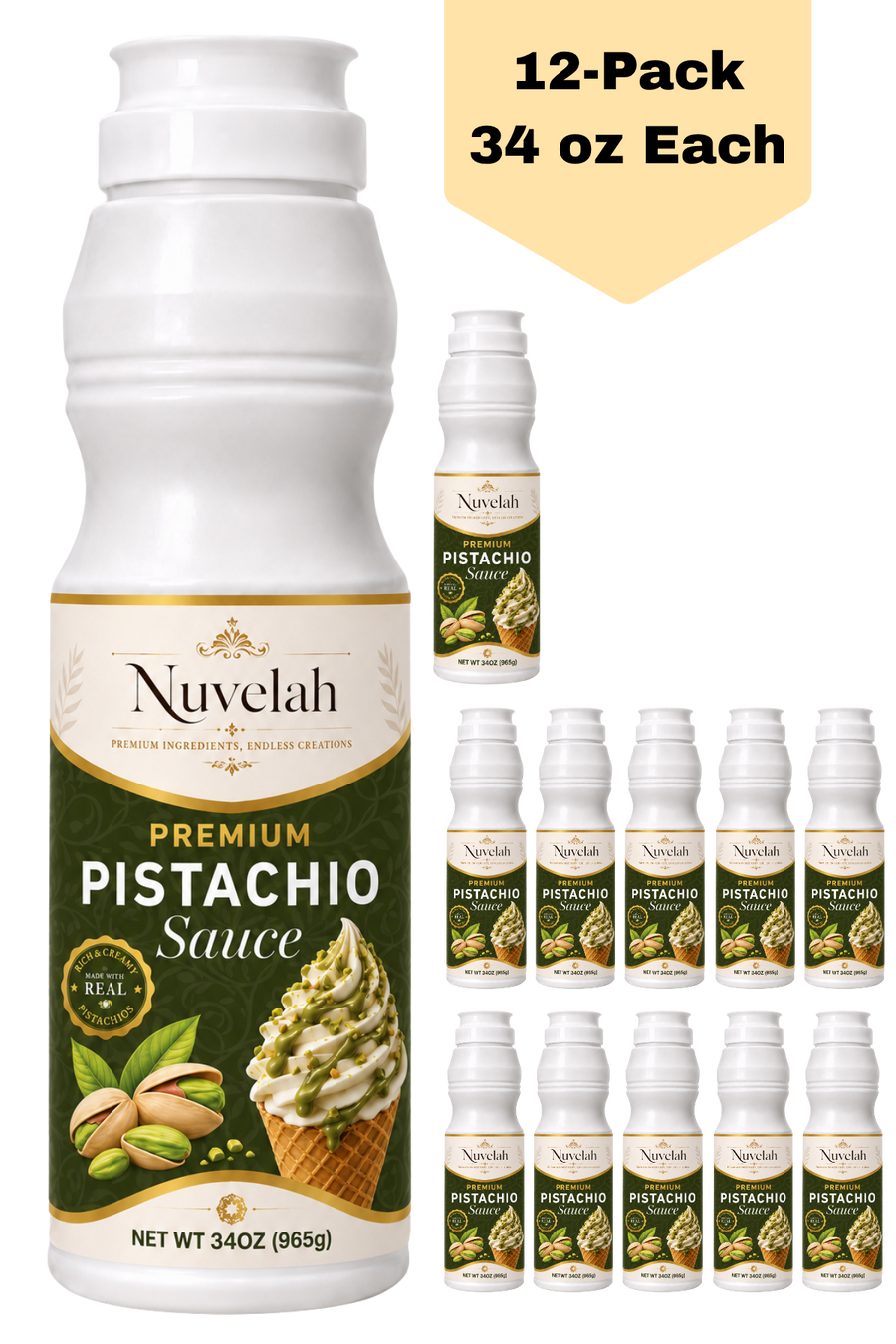 Nuvelah 12-Pack Pistachio Sauce Bulk Wholesale
