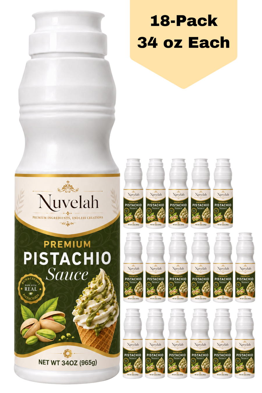 Nuvelah 18-Pack Pistachio Sauce Wholesale Bulk