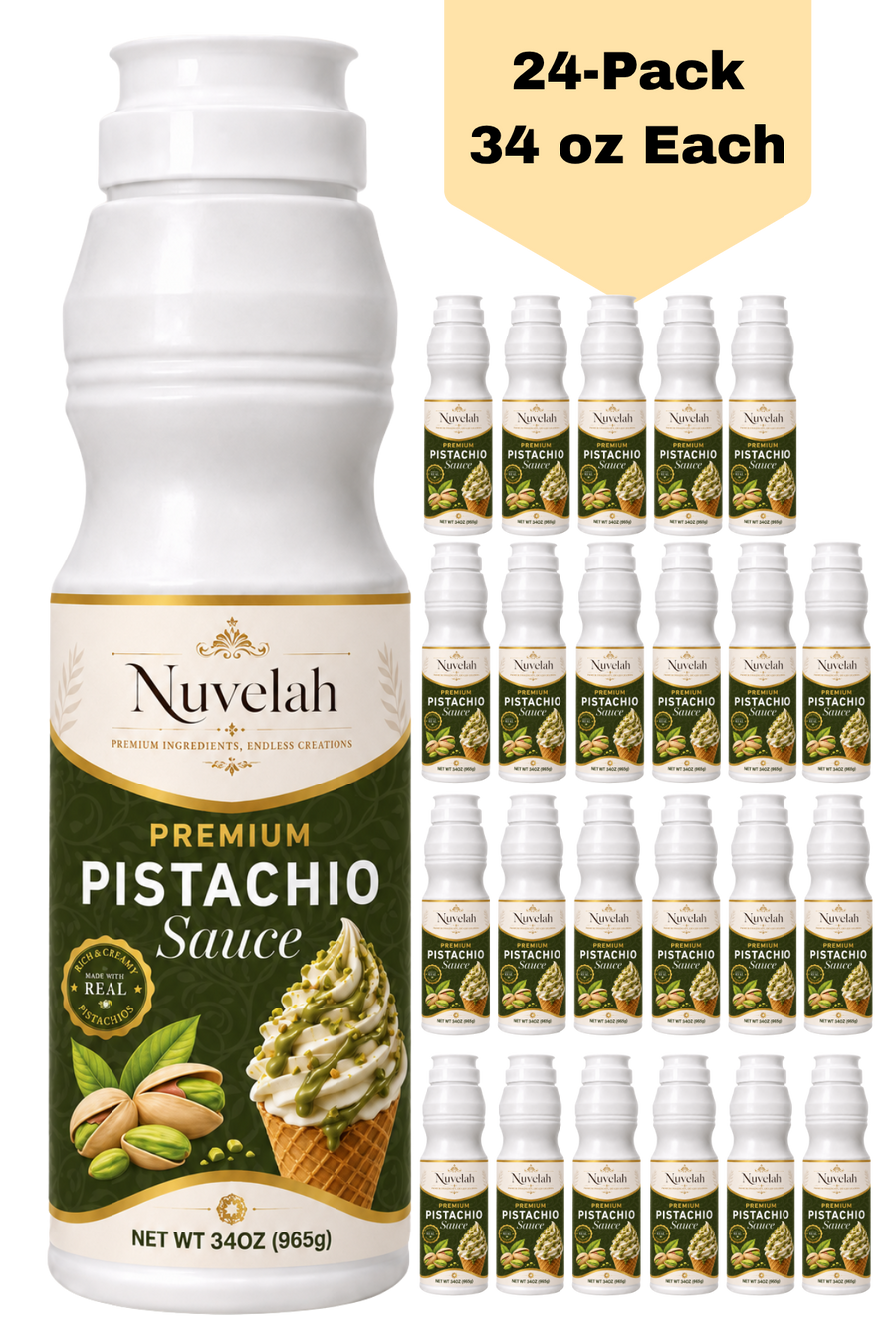 Nuvelah 24-Pack Pistachio Sauce for Dubai Chocolate