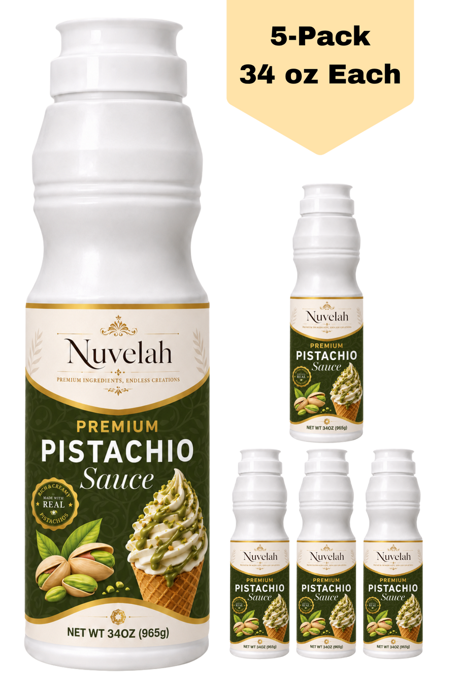 Nuvelah 5-Pack Wholesale Pistachio Sauce