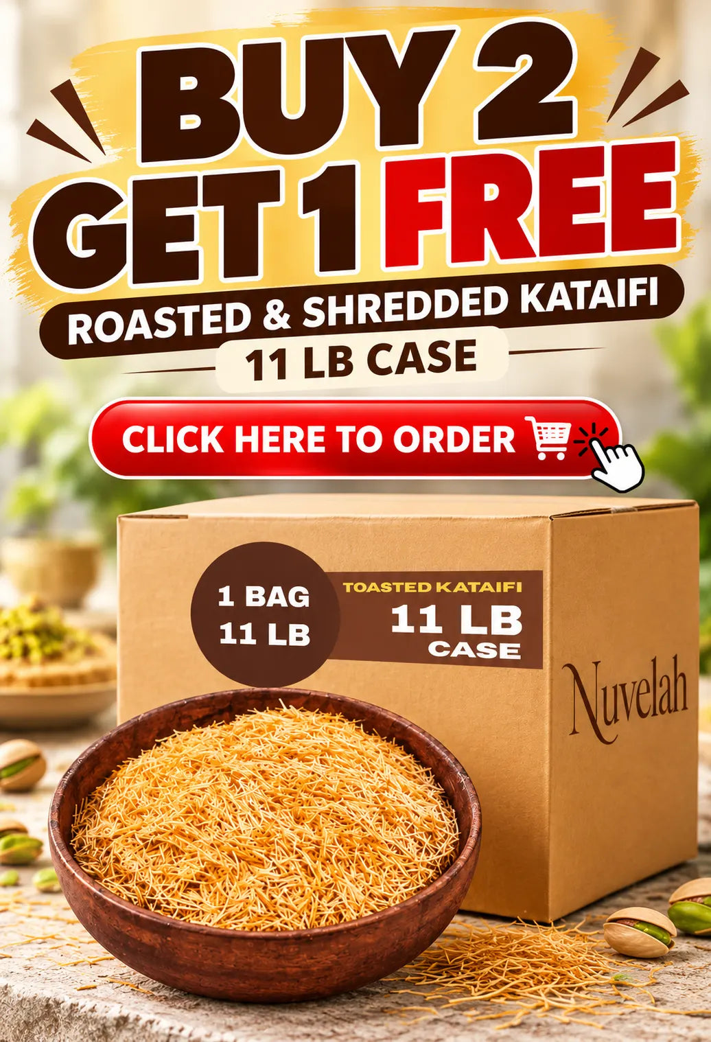 Buy 2, Get 1 Free Kataifi from Nuvelah