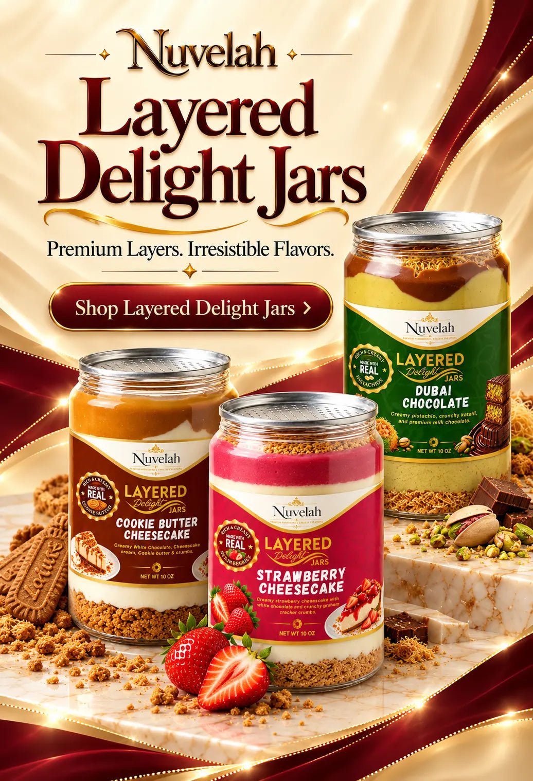 Nuvelah Layered Delights Jars - Cake in A Jar