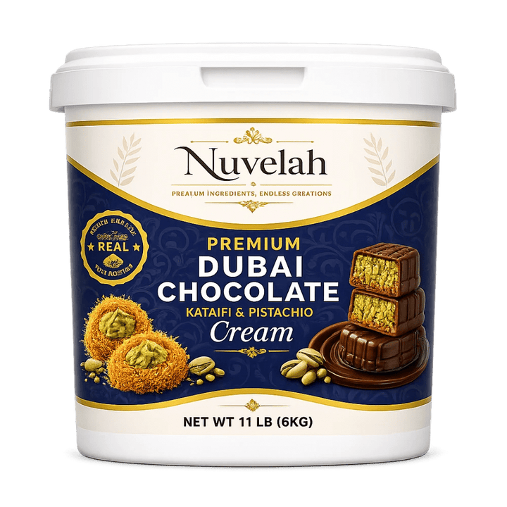 Nuvelah Pistachio and Kataifi Dubai Chocolate Filling 11 LB