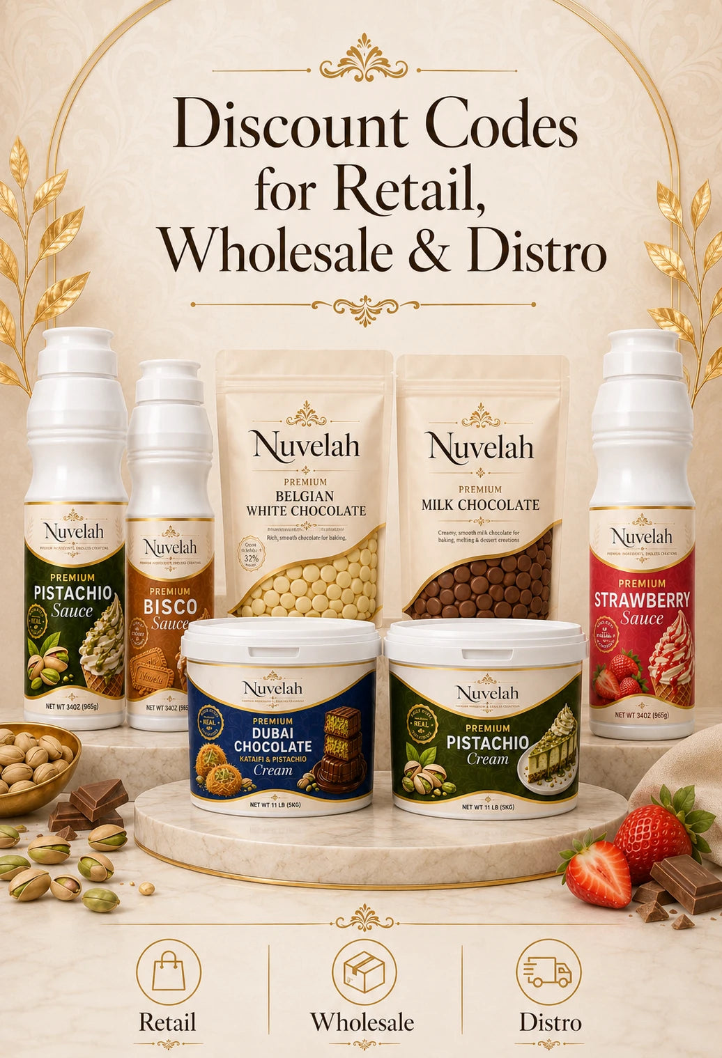Dubai Chocolate, Pistachio Sauce, Pistachio cream wholesale - Discount codes