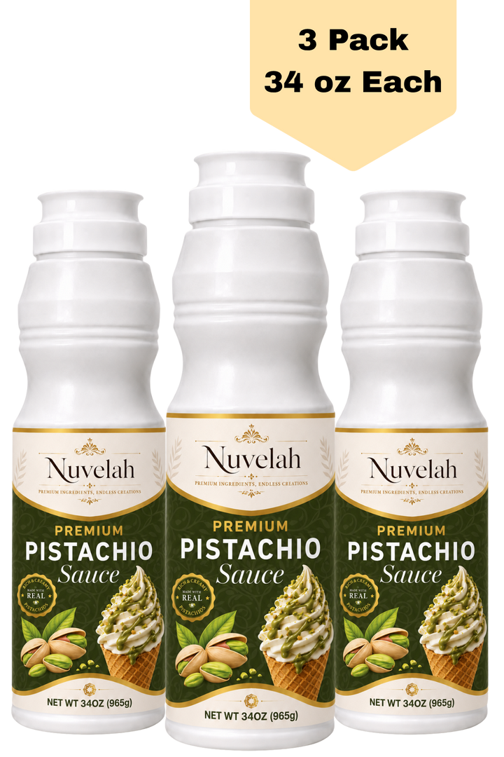 Nuvelah 3-Pack Bulk Pistachio Sauce - Three 34 oz Bottles