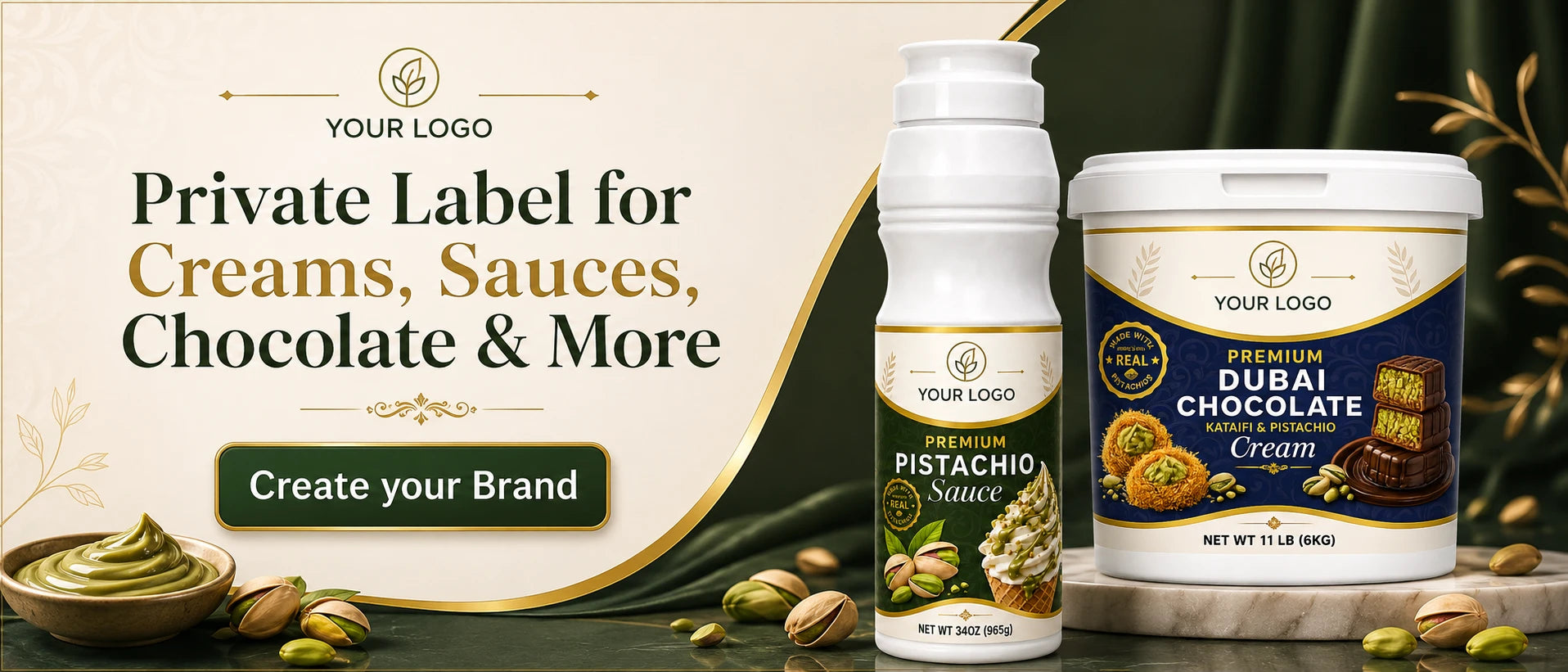 Private Label pistachio cream and pistachio sauce - Nuvelah USA